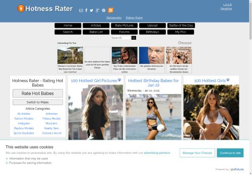 Hotness Rater - Rate pictures from 1-10 of Hot Famous Babes